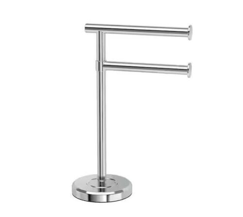 Gatco Latitude II Minimalist Countertop 12 in. 2-Amr Pivot Hand Towel Bar Holder in Chrome - Lot 526