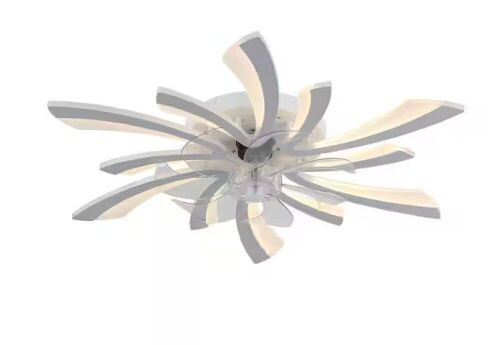 30 in. Smart Indoor White Low Profile Standard Ceiling Fan with Bright White Integrated LED - Lot 723