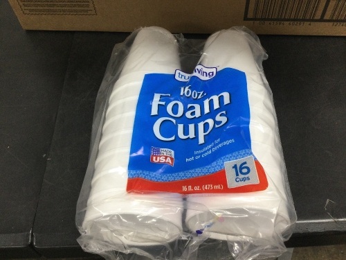 Box of Dollar General Foam Cups 12 Packs - Lot 5757