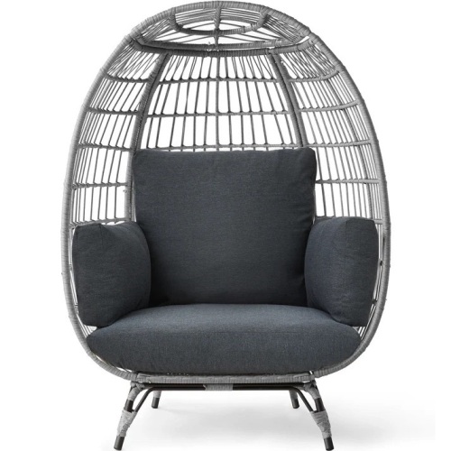 Wicker Egg Chair Oversized Indoor Outdoor Patio Lounger - Lot 5826