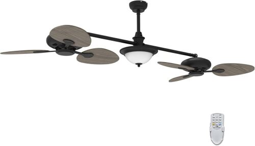 Ovlaim 86 inch Large Double Ceiling Fan with Lights Remote - Lot 5962