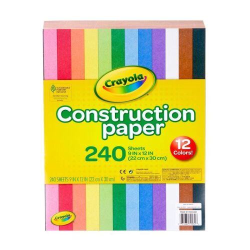 Crayola 240-Sheet Construction Paper 12-Color, 6-Pack - Lot 5965