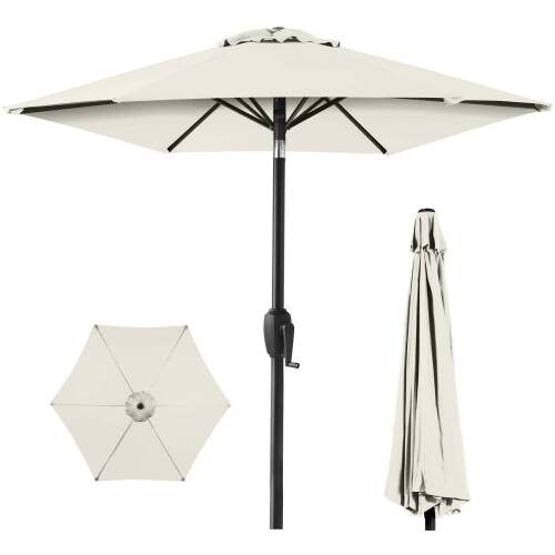 Outdoor Market Patio Umbrella w/ Push Button Tilt, Crank Lift - 7.5ft - Lot 5874