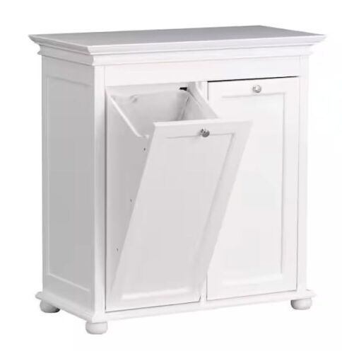 Home Decorators Collection Hampton Harbor 35 in. Double Tilt-Out Hamper in White - Lot 104