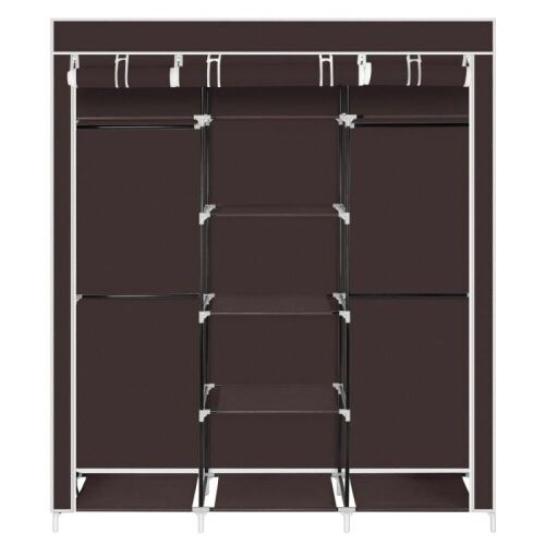  69'' Portable Clothes Storage Organizer with Metal Shelves, Dark Brown  - Lot 161