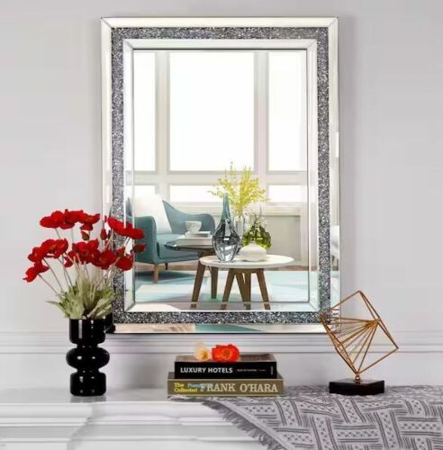Crushed Diamond Rectangle Glass Wall Mirror 31.5" x 23.62" - Lot 169