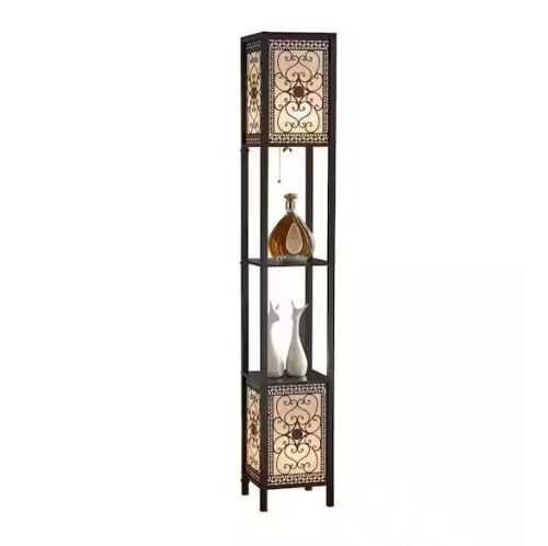 ARTIVA Infinity Heart Shelf Floor Lamp 64 in. Expresso - Lot 186