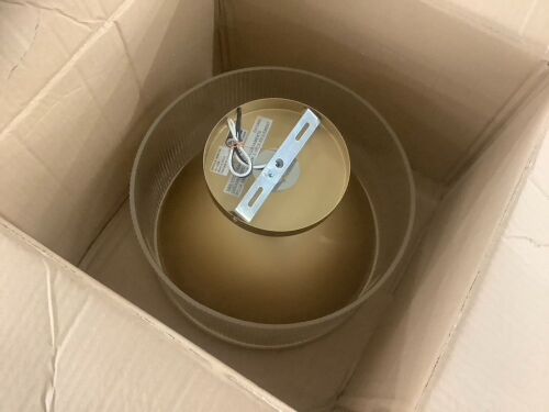 Bel Air Lighting Quartz Serenade 12.5 in. 2-Light Gold Semi-Flush Mount Ceiling Light with Clear Reeded Glass - Lot 195
