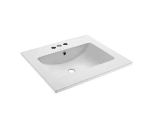 Swiss Madison 24 in. Ceramic Vanity Top with 3-Faucet Holes with White Basin - Lot 260