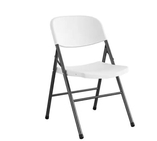 Cosco Commercial Plastic Indoor/Outdoor Folding Chair, White Speckle, 4-Pack - Lot 262