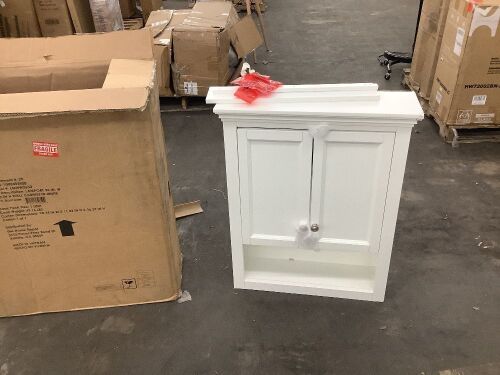 Home Decorators Collection Lamport 26 in. W x 8 in. D x 32 in. H Bathroom Storage Wall Cabinet - Lot 268