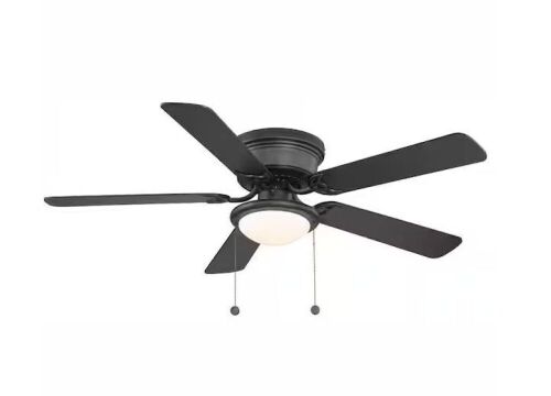 Hugger 52 in. LED Indoor Black Ceiling Fan with Light Kit - Lot 281