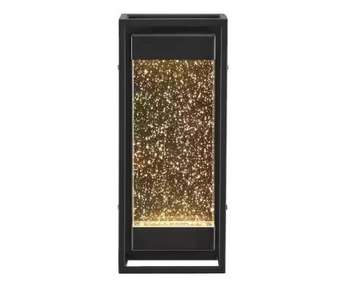 Hampton Bay Lindley 12.38 in.Modern 1-Light Matte Black Hardwired LED Outdoor Wall Light Sconce with Bubble Double Frame  - Lot 287