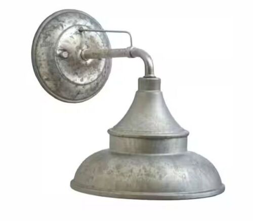 Hampton Bay 11 in. Galvanized Barn Light Hardwired Outdoor Wall Light Barn Sconce - Lot 296