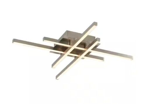 Artika Grid 20 in. 1-Light Modern Brushed Nickel Integrated LED Flush Mount Ceiling Light Fixture  - Lot 480