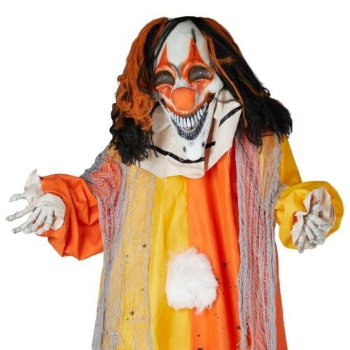  8.2 FT Halloween Animatronic Clown Decoration w/ Red Eyes, Scary Sounds  - Lot 561