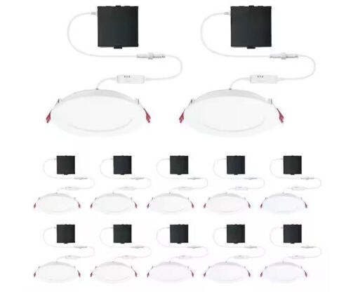 Commercial Electric Pro Value Series LED 6 in Round Adj Color Temp Canless Recessed Light, Wht 12-Pk - Lot 587