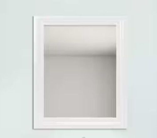 Glacier Bay 23.5 in. W x 28.5 in. H Rectangular PS Framed Wall Mirror in White  - Lot 670