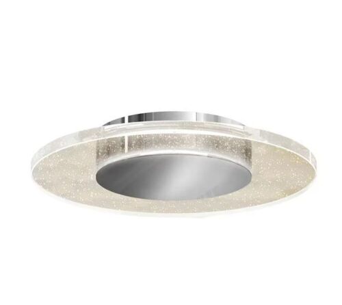 Artika Essence Disk 13 in. 1-Light Modern Chrome Integrated LED Flush Mount Ceiling Light, 2 Pack  - Lot 681