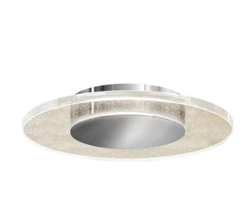 Artika Essence Disk 13 in. 1-Light Modern Chrome Integrated LED Flush Mount Ceiling Light Fixture - Lot 683