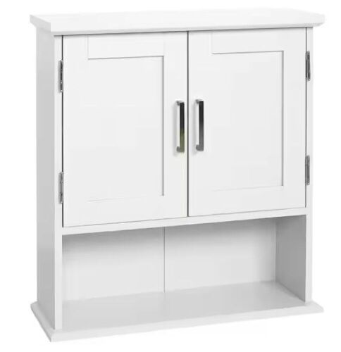 Glacier Bay Shaker Style 23 in. W x 8.5 in. D x 26 in. H Bathroom Storage Wall Cabinet in White - Lot 785
