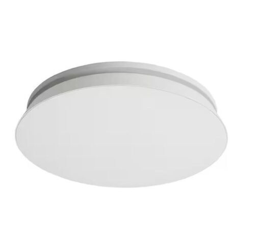 HOMEWERKS Round Decorative White 80 CFM Ceiling and Wall Mounted Bathroom Ventilation Exhaust Fan with Dimmable LED Light - Lot 787