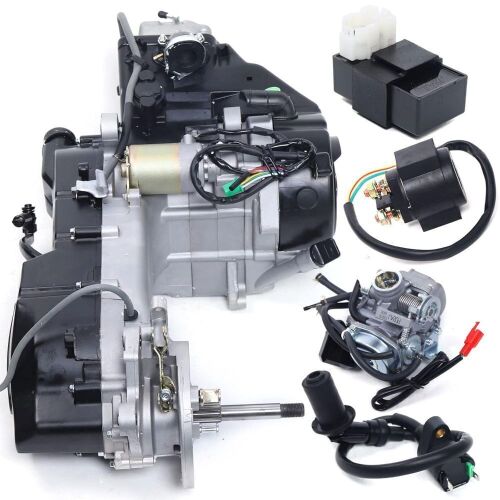 150CC 4-Stroke GY6 Single Cylinder Motor Air Cooled Complete Engine Kit Long Case with CVT Auto Clutch - Lot 902