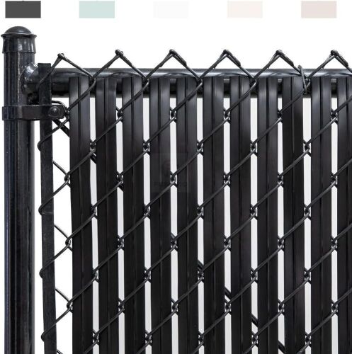  Fenpro Chain-Link Fence Blade Slats with Bottom Lock, 4-ft, Black - Lot 327