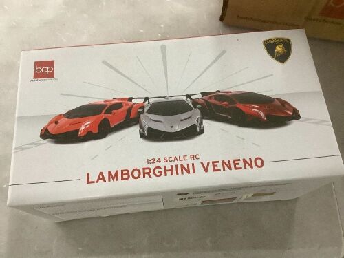 1:24 Scale Kids Licensed RC Lamborghini Veneno Car, Orange - Lot 422