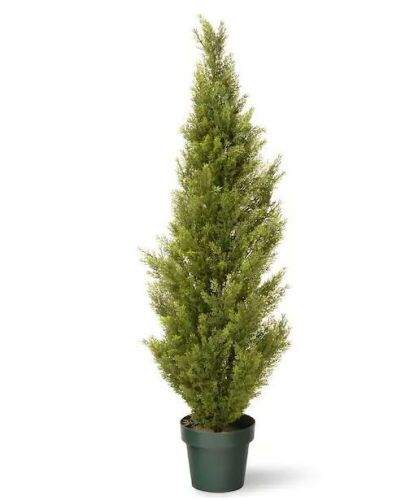National Tree Company 48 in. Artificial Arborvitae Tree in Dark Green Round Growers Pot - Lot 150