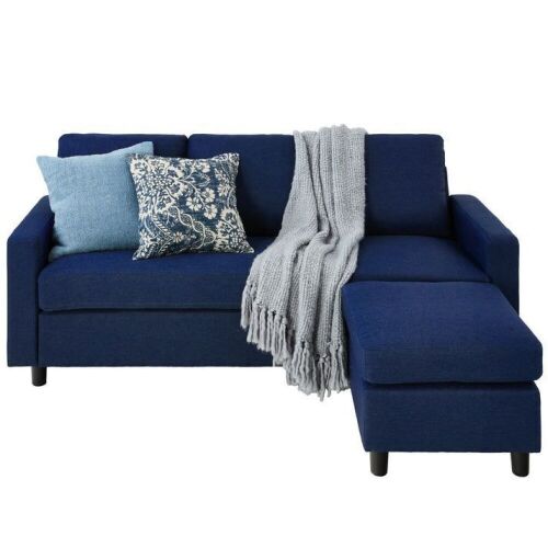 Upholstered Sectional Sofa Couch w/ Chaise Lounge, Reversible Ottoman Bench - Lot 34
