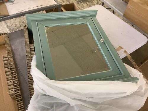 Home Decorators Collection Windlowe 24 in. W x 28 in. H Rectangular Medicine Cabinet with Mirror - Hinges Need Re-attached - Lot 121