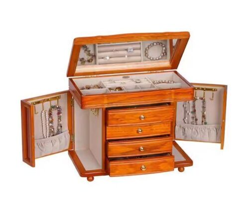 Mele & Co Josephine Oak Finish Wooden Jewelry Box - Lot 152