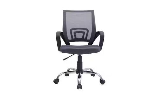 Gray Height Adjustable Executive Office Mesh Mid-Back Swivel Chair with Armrest, Lumbar Support - Lot 125