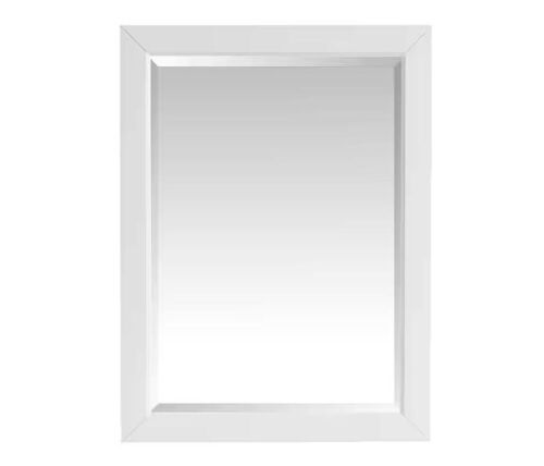  Home Decorators Collection Windlowe 24 in. W x 32 in. H Rectangular Wood Framed Wall Mirror in White finish - Lot 129