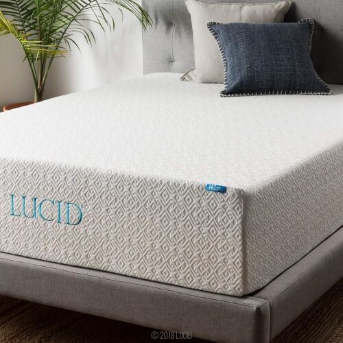  LUCID 14 Inch Memory Foam Bed Mattress Conventional, Twin, Medium  - Lot 21