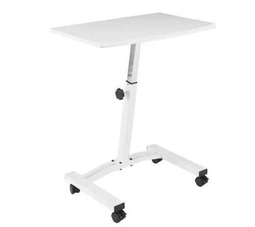 Seville Classics 23.75 in. Solid-Top White Mobile Laptop Desk with Adjustable Height - Lot 349
