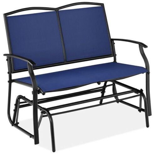 2-Person Patio Loveseat Swing Glider, Bench Rocker w/ Armrests - Lot 542