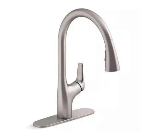 KOHLER Trove Single-Handle Pull Down Sprayer Kitchen Faucet in Vibrant Stainless - Lot 549
