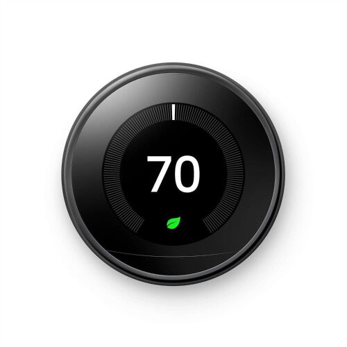Google Nest Learning Thermostat, Mirror Black  - Lot 92
