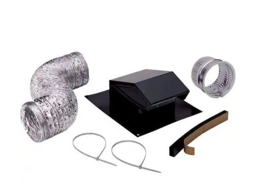 Broan-NuTone 3 in. to 4 in. Roof Vent Kit for Round Duct Steel in Black - Lot 656