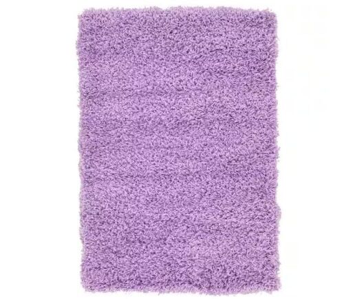 Unique Loom Solid Shag Lilac 2 ft. x 3 ft. Area Rug - Lot 744