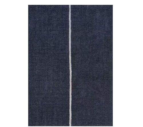 JONATHAN Y Linja Solid Centre Stripe Machine-Washable Navy/Ivory 8 ft. x 10 ft. Area Rug - Lot 752