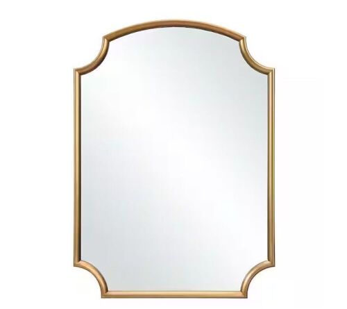 Home Decorators Collection 19.75 in. W x 27.5 in. H Novelty/Specialty Polystyrene Framed Wall Mirror in Gold - Lot 629