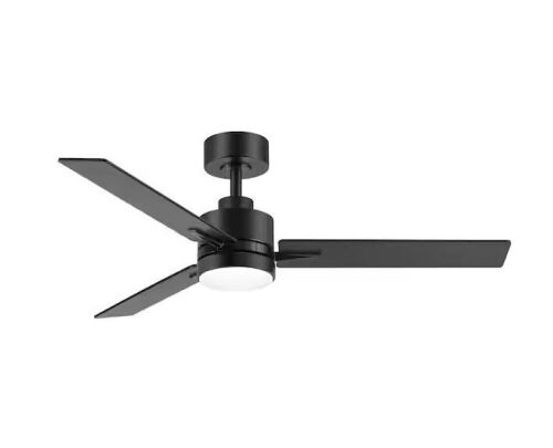 Breezary Alonso 48 in. Indoor Black Ceiling Fan with Integrated LED Light and Remote Control Included - Lot 529
