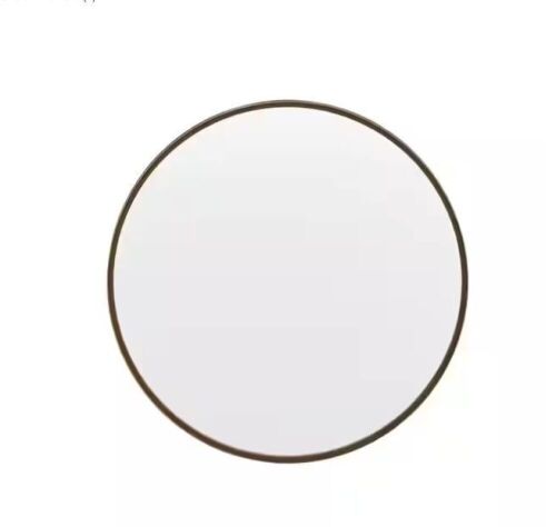 TAYLOR + LOGAN 27.5 in. W x 27.5 in. H Modern Round Brushed Bronze Wall Mounted Mirror - Lot 639