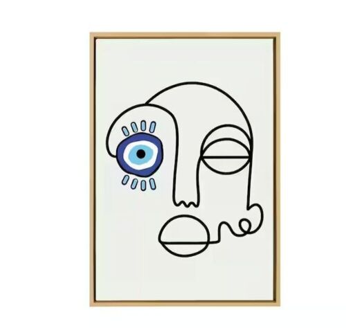 Kate and Laurel "Sylvie No Evil Allowed" by Shatha Al Dafai 1-Piece Framed Canvas Abstract Art Print 33 in. x 23 in. - Lot 725