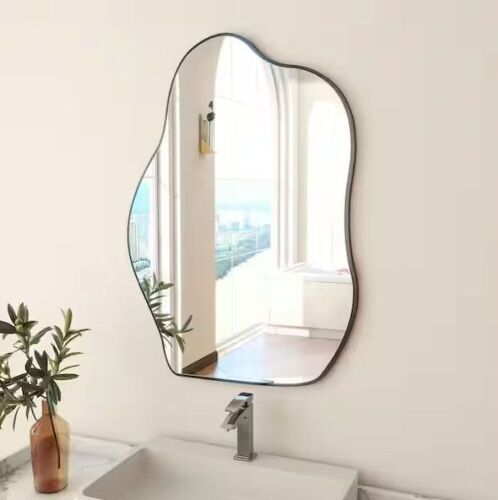 GLSLAND 26 in. W x 38 in. H Irregular Frameless Wall Mirror - Lot 730