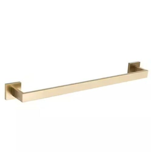 BWE 24 in. Modern Square Wall Mounted Single Bathroom Towel Bar in Brushed Gold - Lot 731