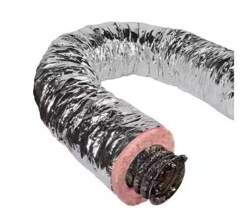 Master Flow 6 in. x 25 ft. Insulated Flexible Duct R6 Silver Jacket - Lot 738